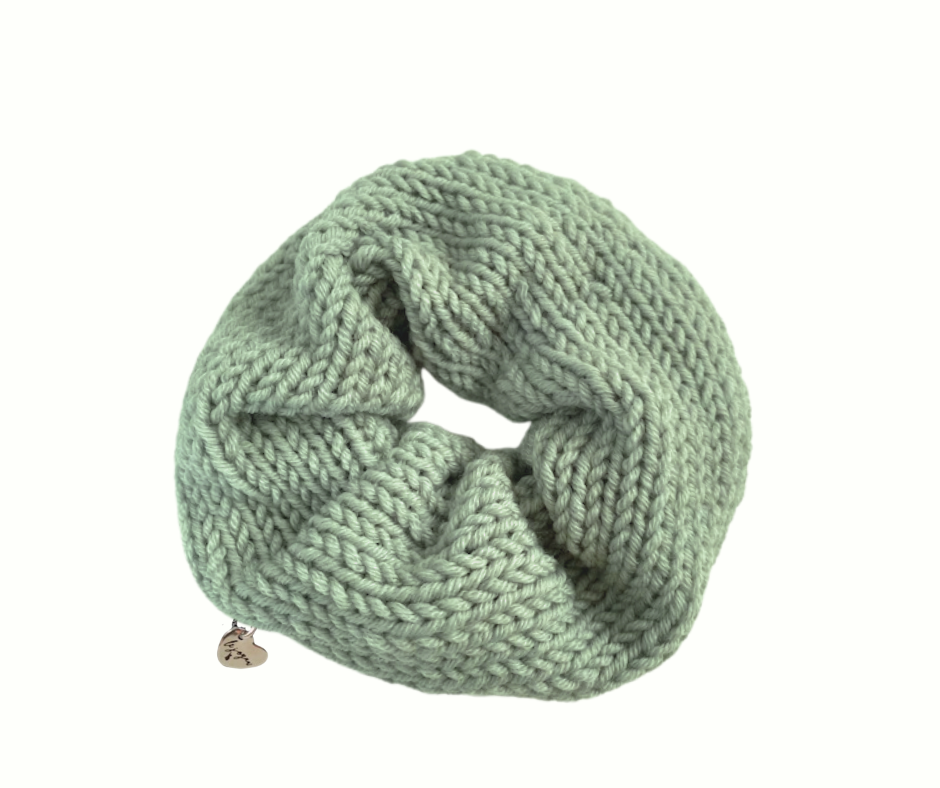 Celery Green knit wool scrunchie