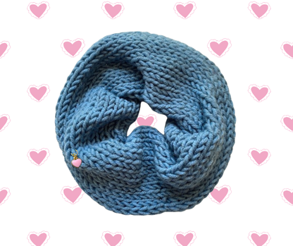 The Sweetheart Knit Wool Scrunchie in Discover Blue