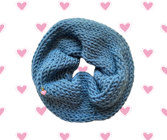 The Sweetheart Knit Wool Scrunchie in Discover Blue