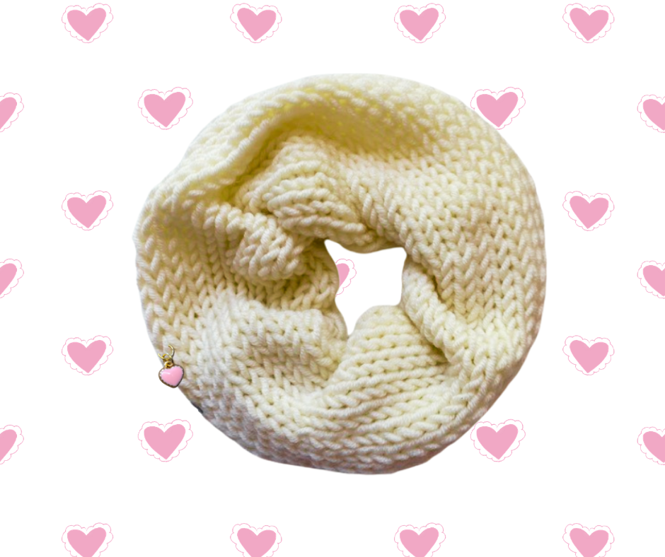 The Sweetheart Knit Wool Scrunchie in Cream White