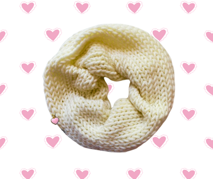 The Sweetheart Knit Wool Scrunchie in Cream White