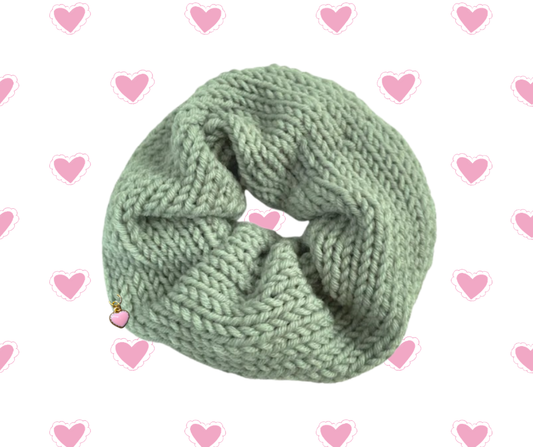 The Sweetheart Knit Wool Scrunchie in Soft Green