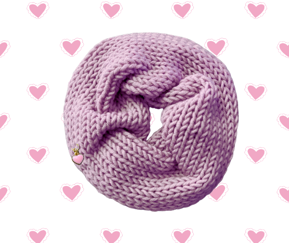 The Sweetheart Knit Wool Scrunchie in Lilac Pink