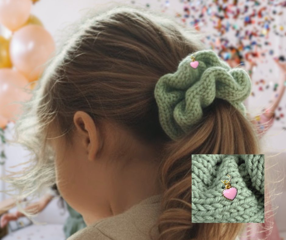 The Sweetheart Knit Wool Scrunchie in Soft Green