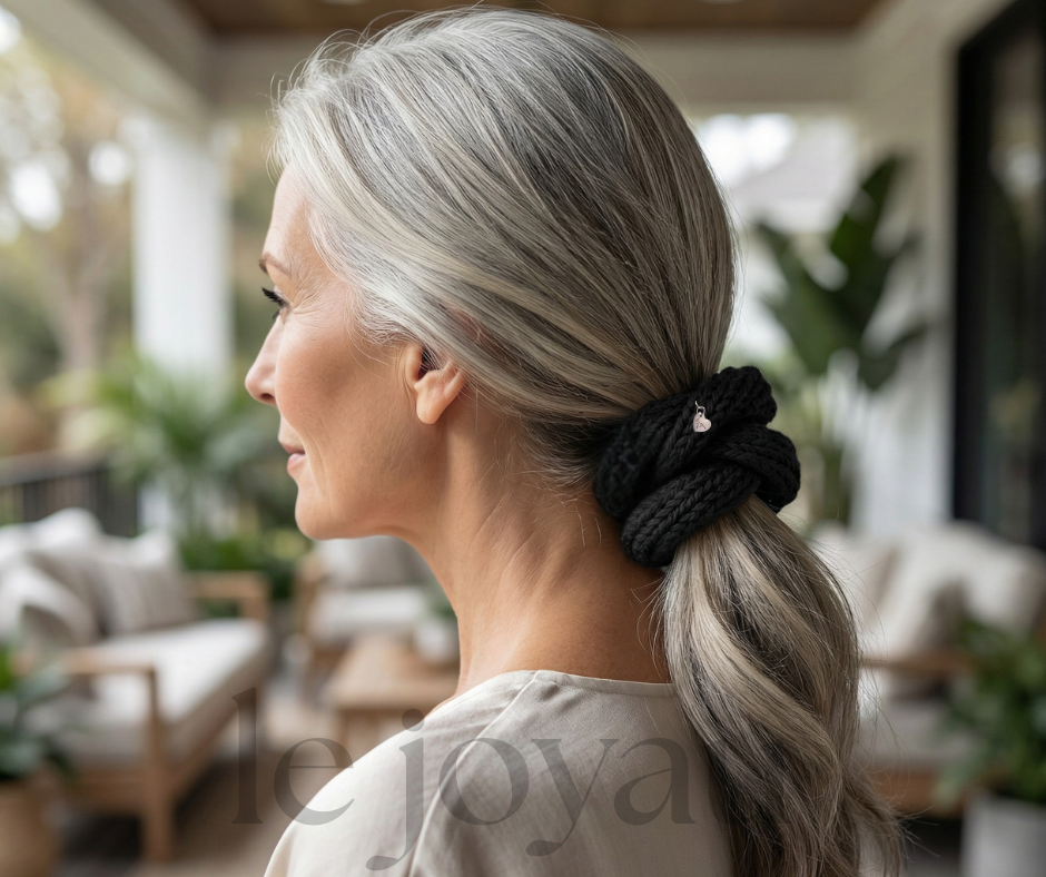 Black - Merino Wool Hair Wrap