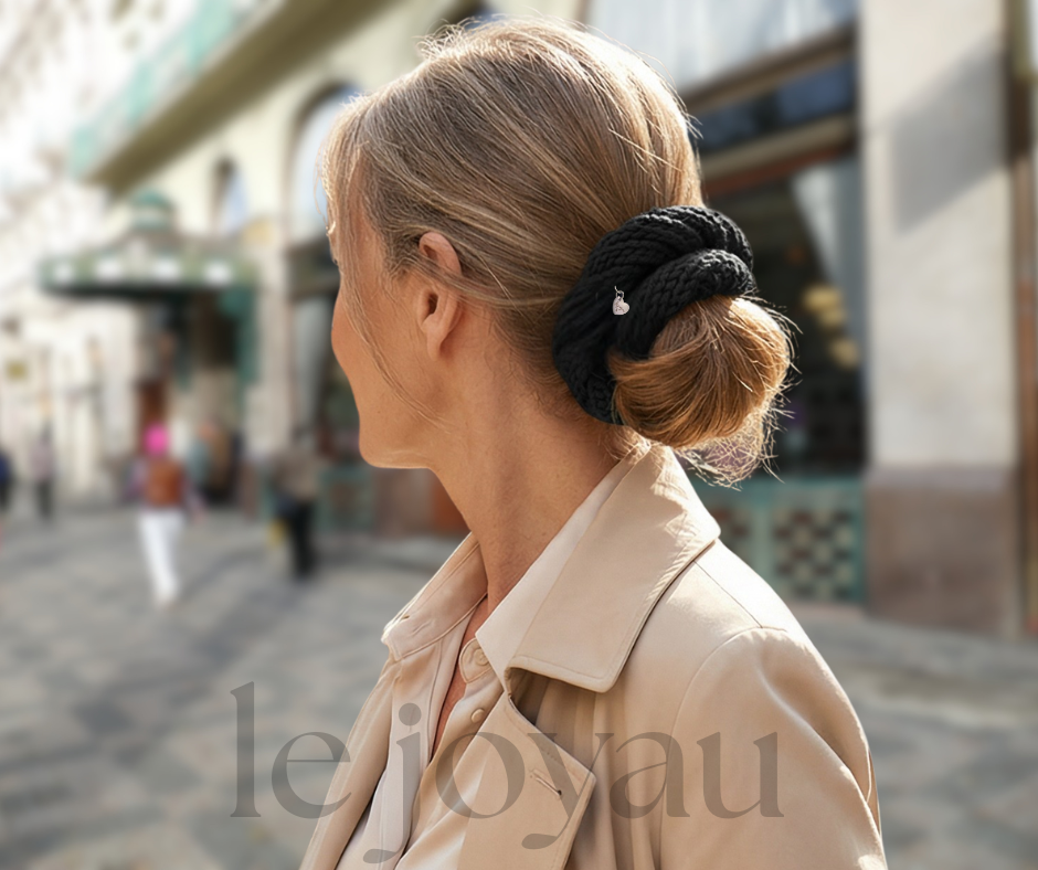 Black - Merino Wool Hair Wrap