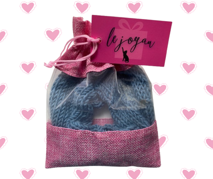 The Sweetheart Knit Wool Scrunchie in Discover Blue