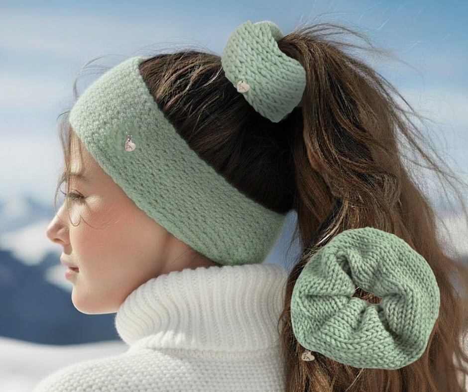 Soft Green - Headband and Scrunchie Set