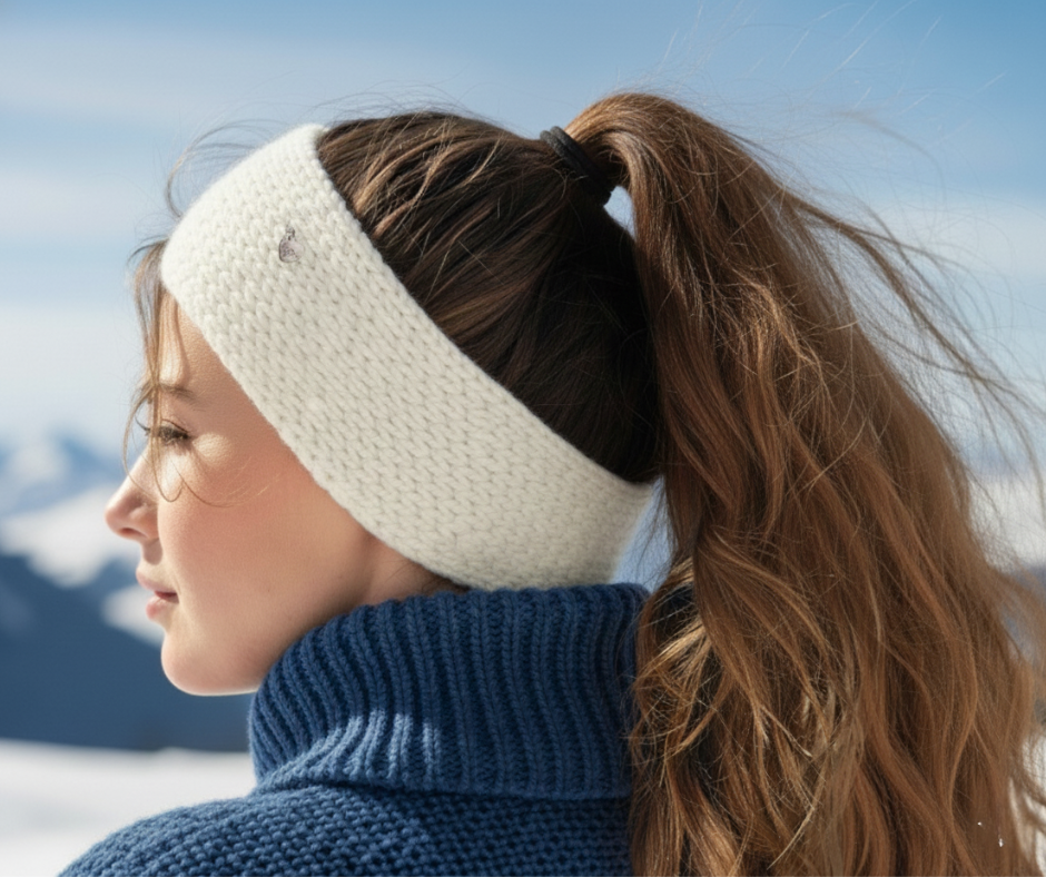 Merino Knit Headband - Cream White