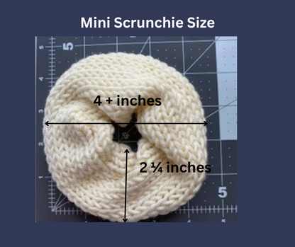 mini scrunchie with size measurements