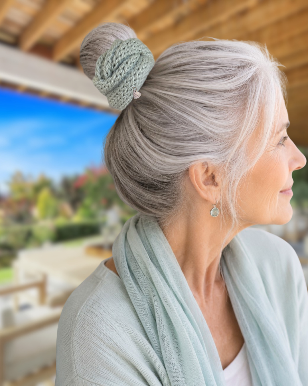 Seafoam Green - Highland/Alpaca Wool Palette: Summer-le joyau shop - Luxury Natural Fiber Hair Wraps